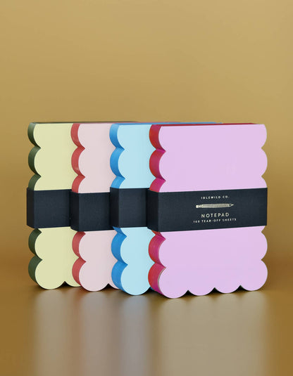 Scalloped Shaped Notepad | Peach + Persimmon Edge