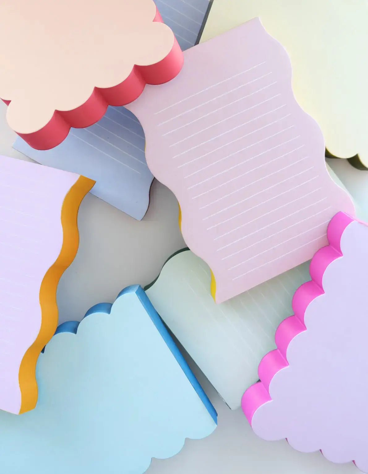 Scalloped Shaped Notepad | Peach + Persimmon Edge