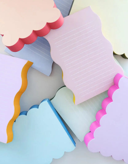 Scalloped Shaped Notepad | Peach + Persimmon Edge