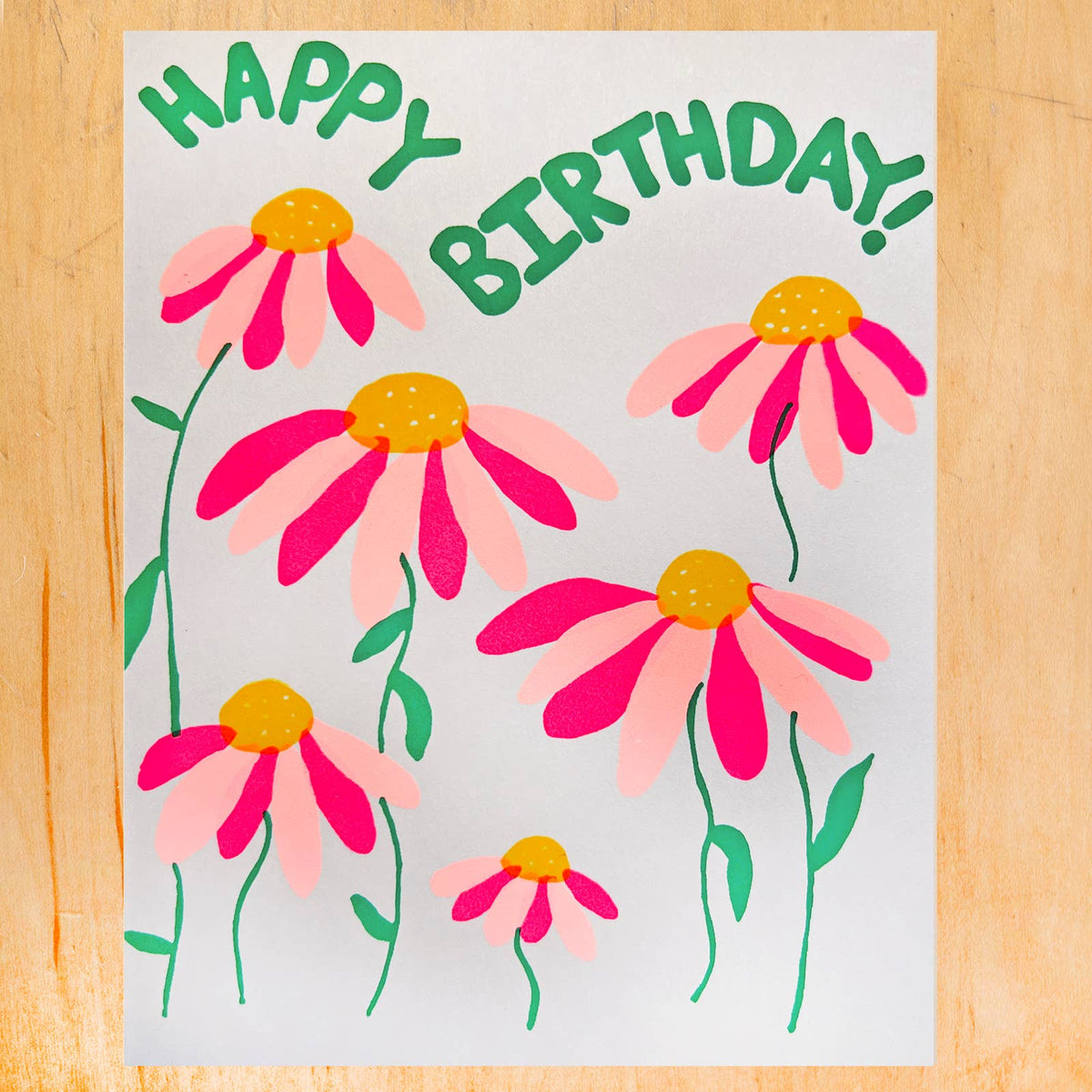 DROOPY DAISIES BIRTHDAY GREETING CARD